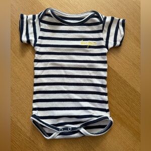 Maison Labiche - Bonjour 👋 Navy and White Striped Baby Bodysuit